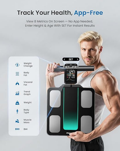 Smart Scale for Body Weight and Fat, 8-Electrode Full-Body Composition Scale - Image 7
