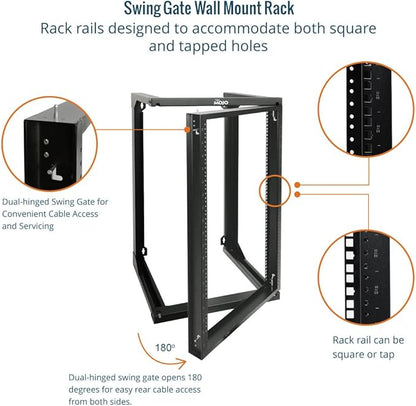 Tecmojo 18U Wall Mount Rack, Server Rack, Open Frame Server Rack, Network Rack - Image 3