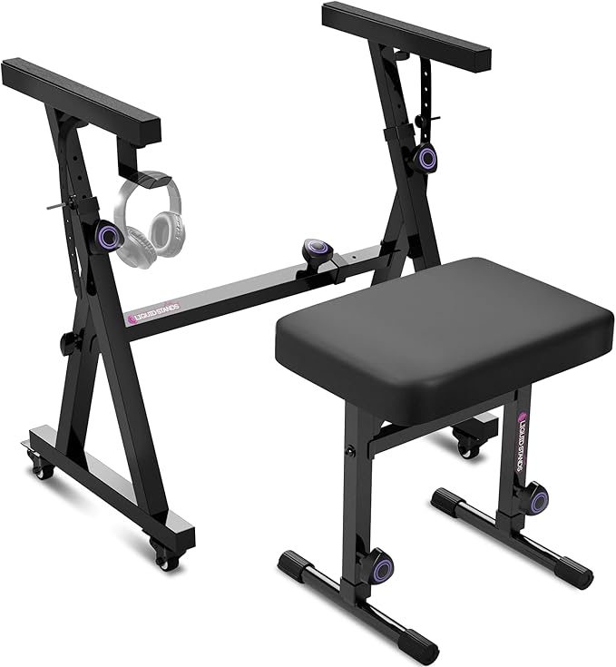Liquid Stands Piano Keyboard Stand and Bench Set by LiquidStands