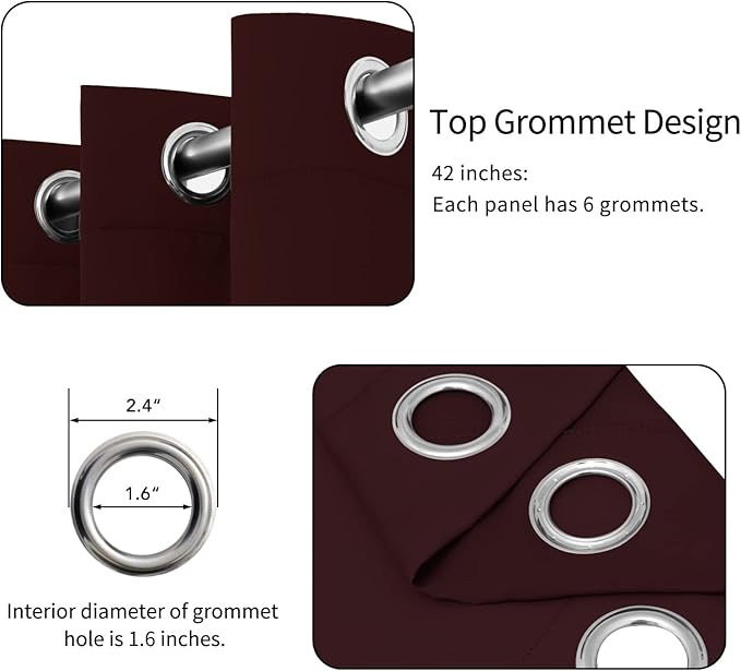 Easy-Going Blackout Curtains for Bedroom, Solid Thermal Insulated Grommet and - Image 4