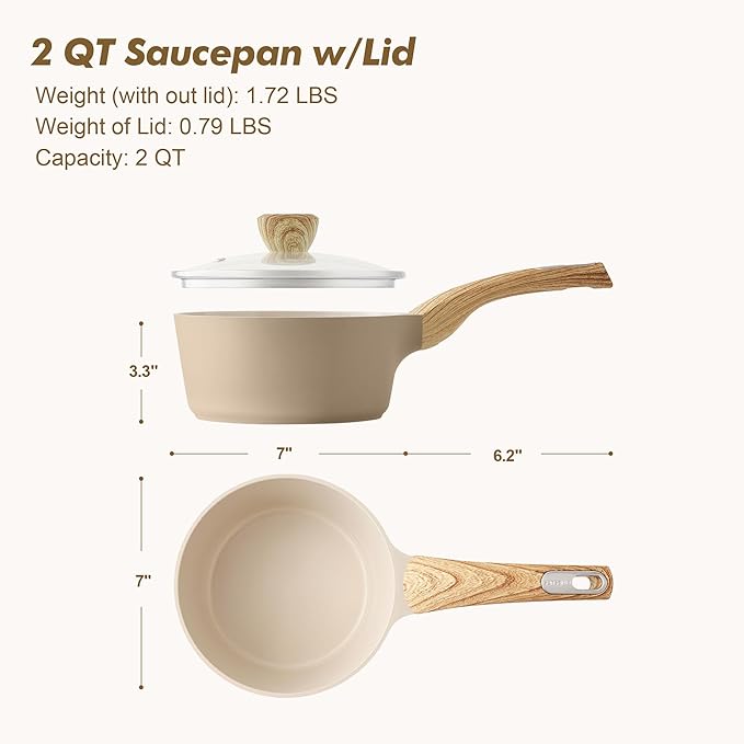 SENSARTE Ceramic Nonstick Sauce Pan - Image 6