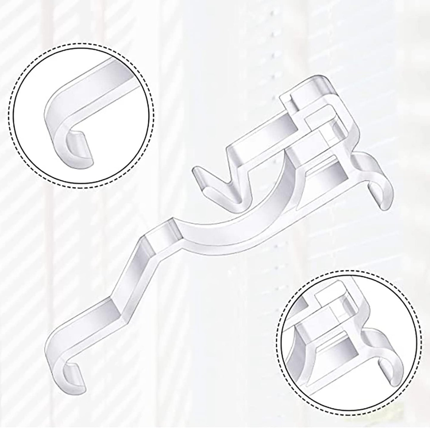 Valance Clips ZZLZX 10PCS 2-1/2" Clear Plastic Window Blinds Hidden Clip Retainer Holder for Horizontal Blinds Valance