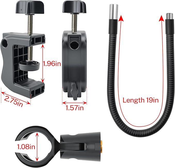 Microphone Stand, 3/8" to 5/8" Screw Adapter, 360 Adjustable Compact Mic Arm - Image 2