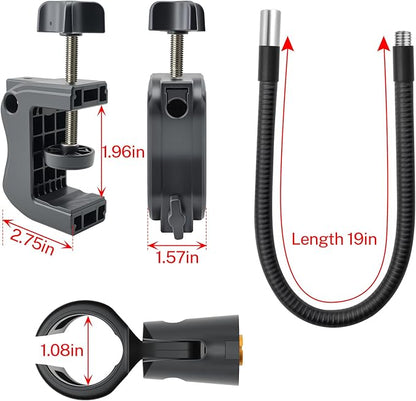 Microphone Stand, 3/8" to 5/8" Screw Adapter, 360 Adjustable Compact Mic Arm - Image 2
