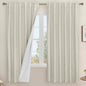 LAMIT 100% Blackout Linen Curtains, 72 Inch Linen Textured Living Room by LAMIT