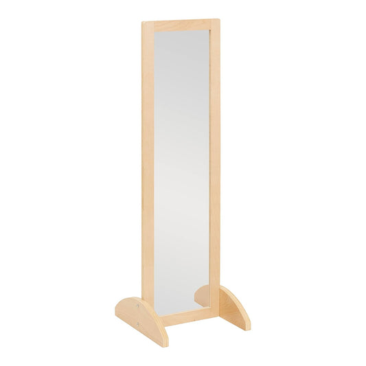 ECR4Kids Double-Sided Wooden Bi-Directional Mirror, Montessori, Natural | Durable birch, GREENGUARD Gold Certified, shatter-resistant mirror, anti-tip feet, vertical & horizontal use, classroom/home