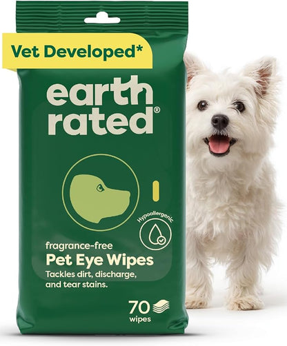 Earth Rated Vet-Developed Dog Eye Wipes, Hypoallergenic Pet Wipes by EarthRated