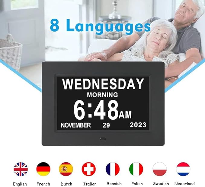 ybest 7 Inch Extra Large Day Date Time Digital Day Calendar Clock - Image 4