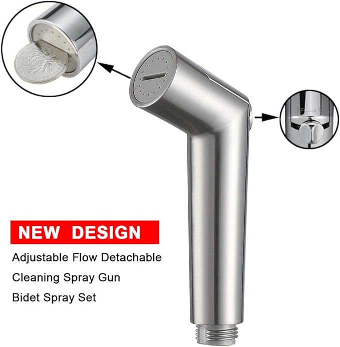 Bidet Sprayer for Toilet, Pressure Adjust Bidet Wand, Double Shut-Off Brass - Image 3