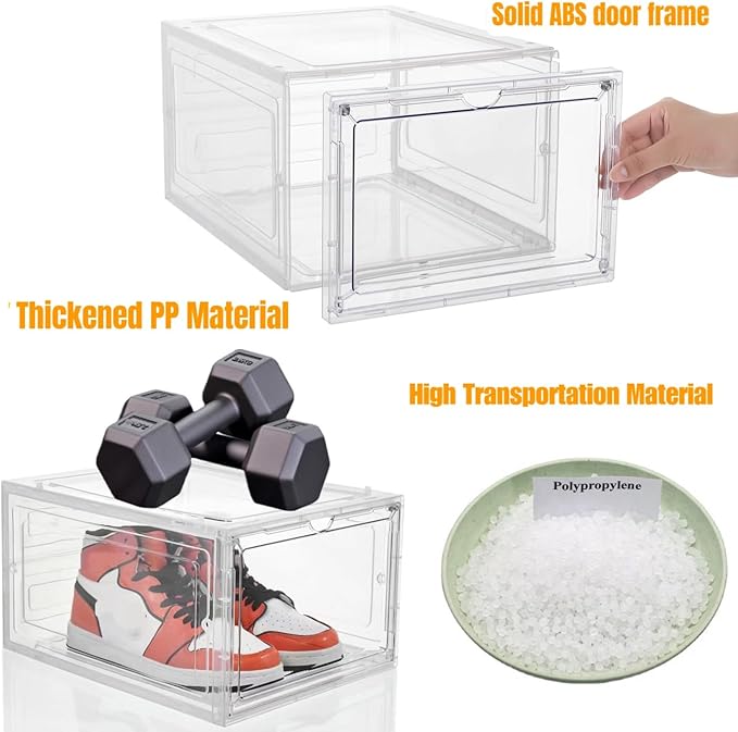 Attelite X-Large Clear Shoe Boxes Stackable Plastic Shoe Organizer, Thicken & - Image 5