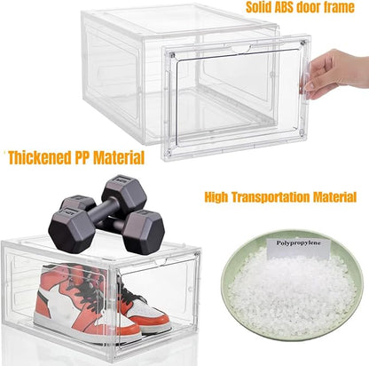 Attelite X-Large Clear Shoe Boxes Stackable Plastic Shoe Organizer, Thicken & - Image 5