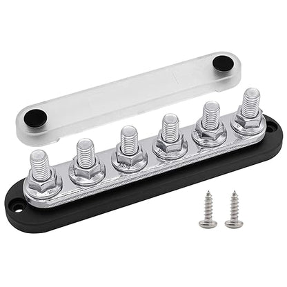 6 x M10 Studs Power Distribution Block Bus Bar 12V, Ampper 7" HD 300A Marine by Ampper