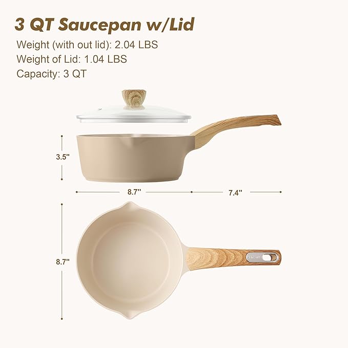 SENSARTE Ceramic Nonstick Sauce Pan - Image 6