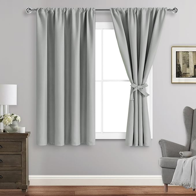 JIUZHEN Blackout Curtains for Bedroom Rod Pocket Thermal Insulated Room by JIUZHEN