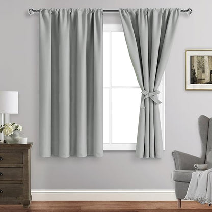 JIUZHEN Blackout Curtains for Bedroom Rod Pocket Thermal Insulated Room by JIUZHEN