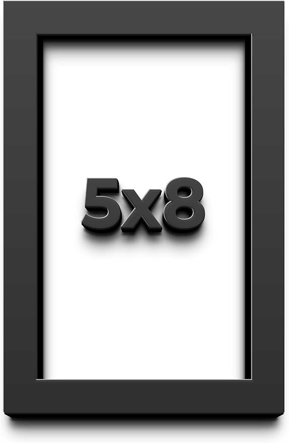 5x8 in Shadow Box Frame Black | 1 Inch Deep Solid Wood Shadowbox Display Frame by CustomPictureFrames