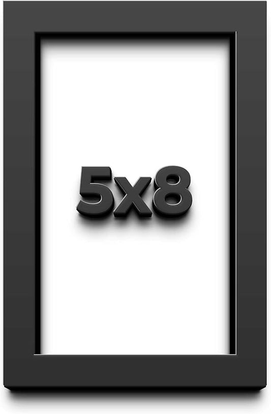 5x8 in Shadow Box Frame Black | 1 Inch Deep Solid Wood Shadowbox Display Frame by CustomPictureFrames