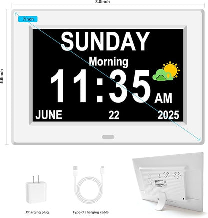 DIWAKREM 7'' Large Display Digital Clock - Image 2