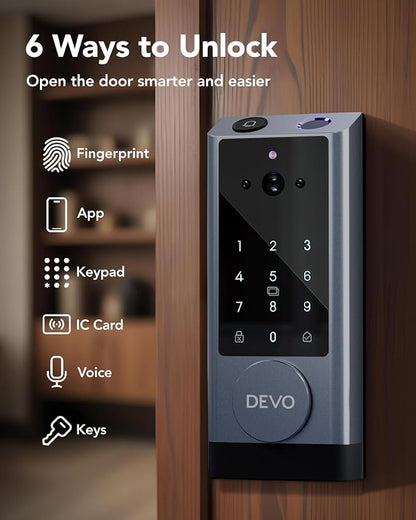 Devo G1 Video Smart Lock with Camera&Doorbell, 6-in-1 Keyless Entry Door Lock - Image 4