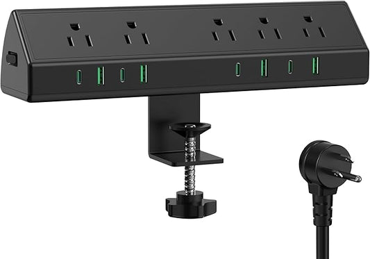 45W Fast Charging Station, Desk Clamp Power Strip, 4 PD USB-C Ports, 5 AC by Jgstkcity