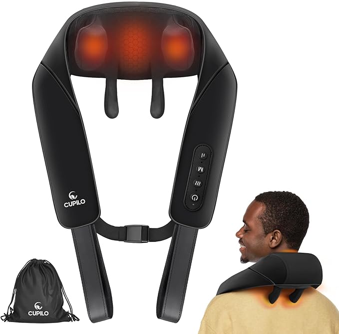 Neck Massager with Heat for Pain Relief by CUPILO