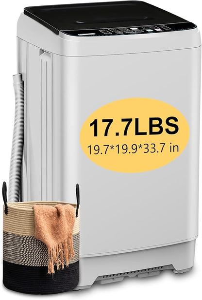 17.7 lbs Small Compact Portable Full-Automatic Washing Machine 10 Wash Program by KRIBBLING