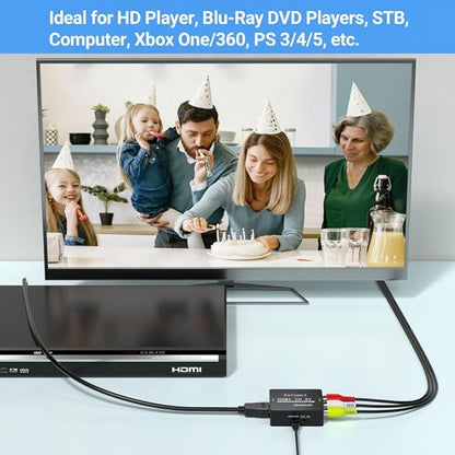 Setuact HDMI to AV Converter, HDMI to RCA Converter, Supports PAL/NTSC - Image 3