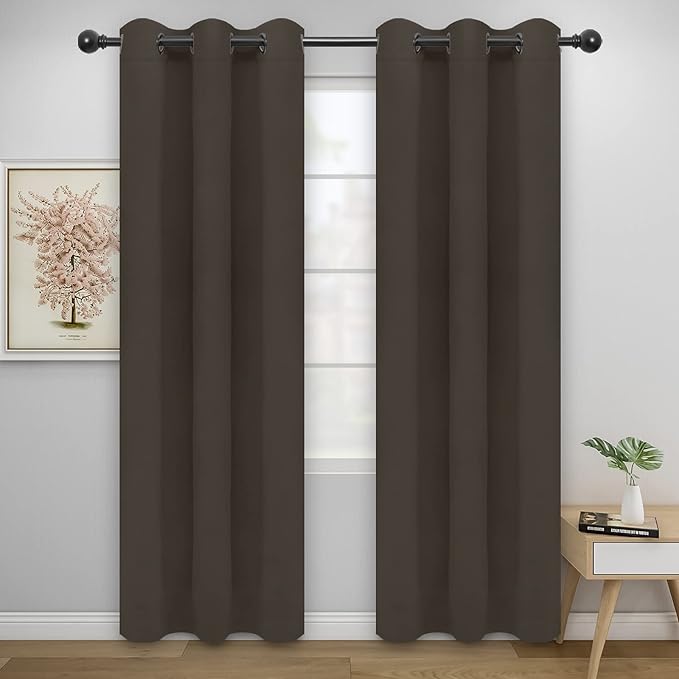 Easy-Going Blackout Curtains for Bedroom, Solid Thermal Insulated Grommet and by Easy-Going