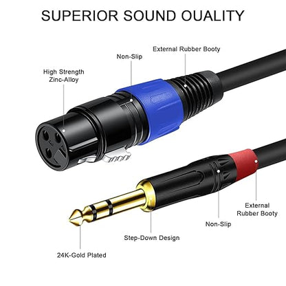 2Pack 6.35mm Dual TRS to XLR Female Cable - Image 6