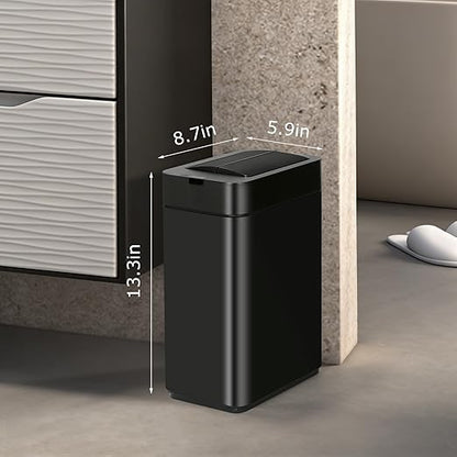 Sensor Trash Can with Butterfly Lid 2.6 Gallon Rectangular Automatic Garbage Can - Image 2