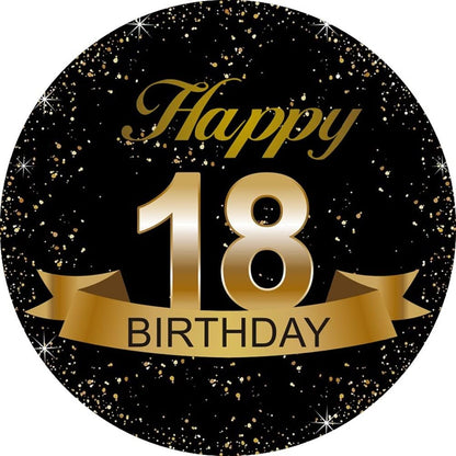 Black and Gold 18th Birthday Party Favor Stickers - 2 Inches - 50 Labels, Black,gold