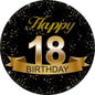 Black and Gold 18th Birthday Party Favor Stickers - 2 Inches - 50 Labels, Black,gold