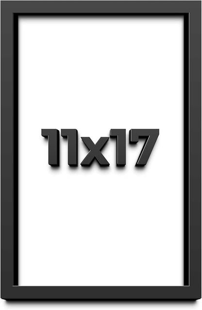 11x17 Shadow Box Frame Black | 1 Inch Deep Solid Wood Shadowbox Display Frame | by CustomPictureFrames