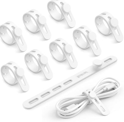 10Pack Silicone Cable Ties Cord Organizer by Lamicall