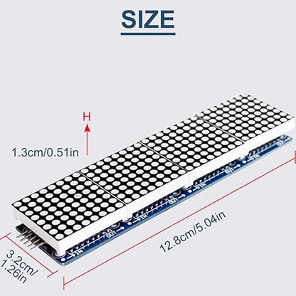 DAOKAI MAX7219 Dot Matrix Module 8 x 32 MCU Control Driver Board Green LED - Image 6