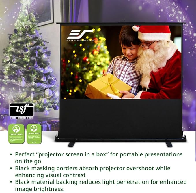 Elite Screens ezCinema 2 Projector Screen, 84-inch 16:9, Manual Floor Pull Up - Image 7