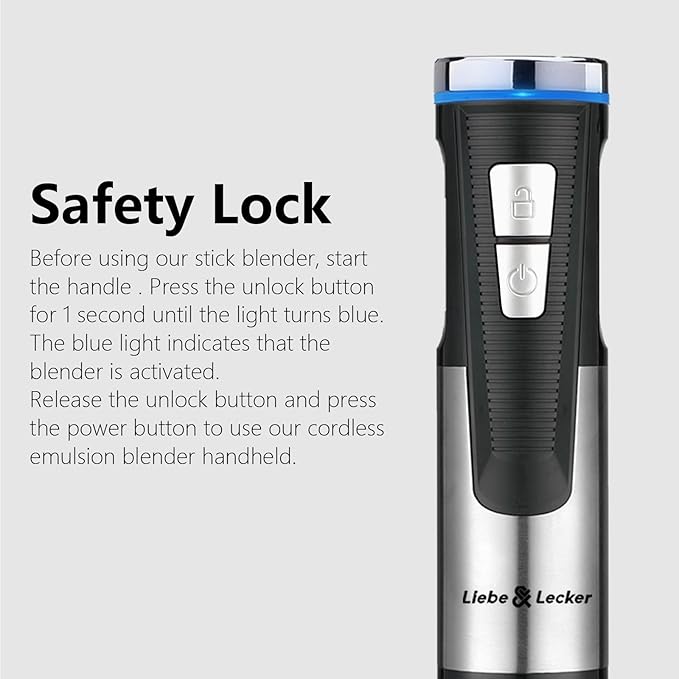 Liebe&Lecker Immersion Blender Handheld Cordless, 3 in 1 Cordless Hand Blender - Image 2