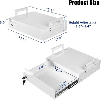Under Desk Drawer Organizer Lockable, Metal Undermount Table Drawer Upgrade - Image 2