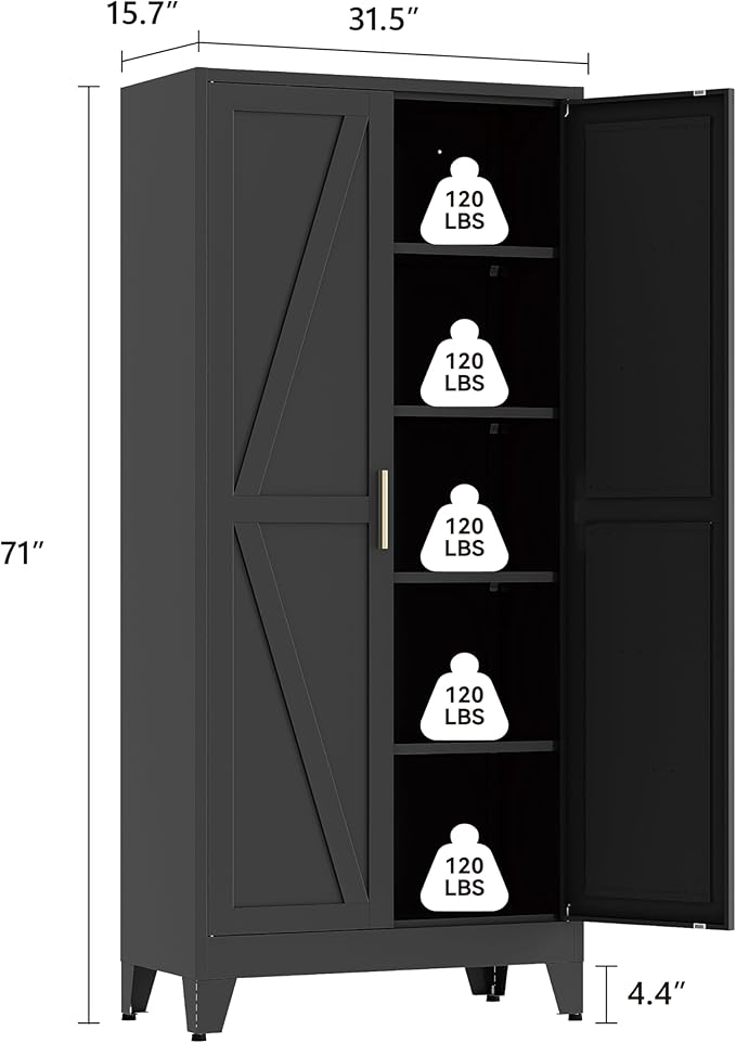 71" Tall Pantry Cabinet, Kitchen Pantry Storage Cabinets - Image 3