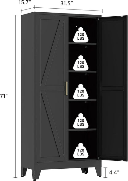 71" Tall Pantry Cabinet, Kitchen Pantry Storage Cabinets - Image 3