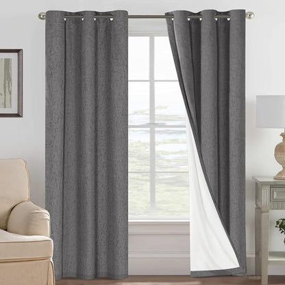 H.VERSAILTEX Primitive Linen Curtains 100% Blackout Curtain Drapes Burlap by HVERSAILTEX