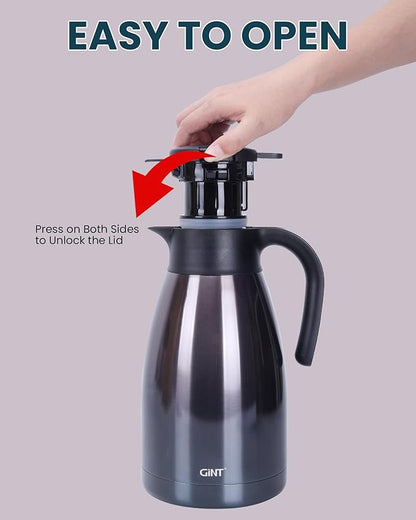 GiNT 2.2L / 74Oz Thermal Coffee Carafe, Insulated Stainless Steel Coffee Carafes - Image 6
