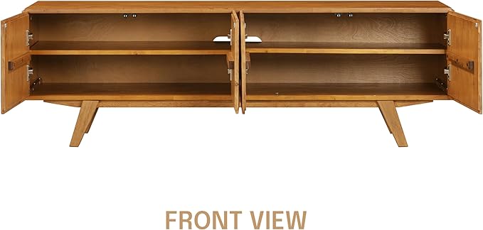 NTC Sapa Mid-Century Modern Solid Wood TV Stand 4-Door Media Console - Image 4