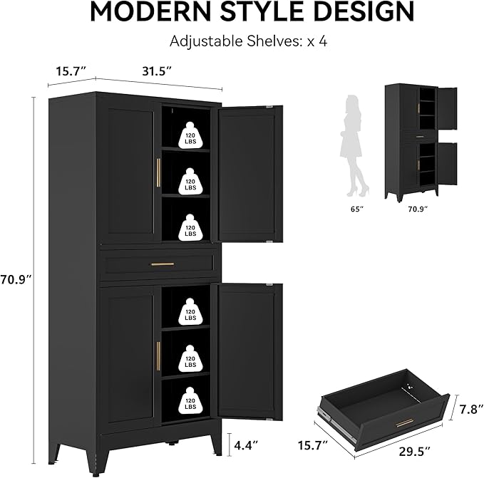 COFaR 71" Modern Pantry Cabinet - Image 2