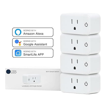 Lunabode LED 4 Pack Smart Home Wi-Fi Plugs - Image 2