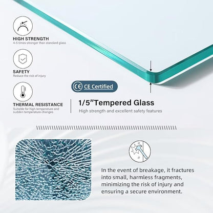Goodyo Shower Door 34“ X 72” Fixed Frost Tempered Glass Shower Screen Panel - Image 6