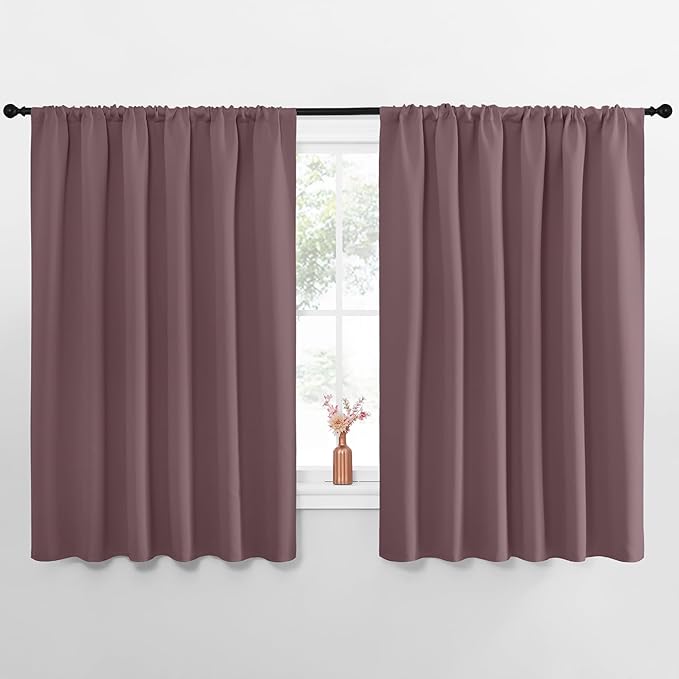 NICETOWN Blackout Curtains for Bedroom, Dry Rose, 1 Pair, 70 by 63-inch by NICETOWN