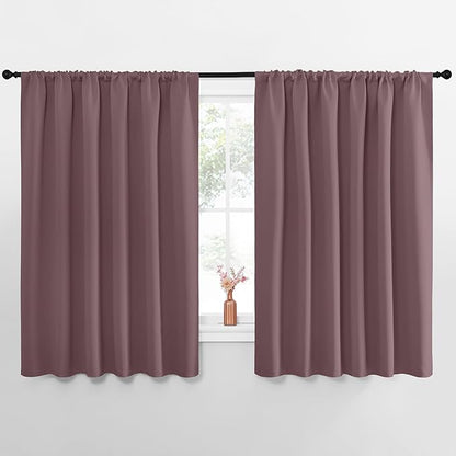 NICETOWN Blackout Curtains for Bedroom, Dry Rose, 1 Pair, 70 by 63-inch by NICETOWN