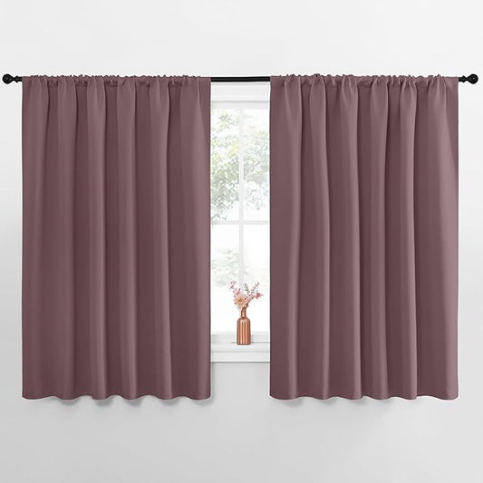 NICETOWN Blackout Curtains for Bedroom, Dry Rose, 1 Pair, 70 by 63-inch by NICETOWN