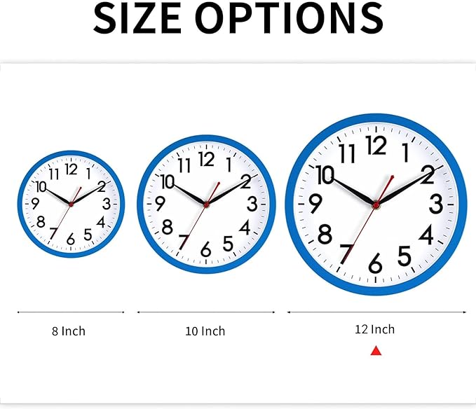 AKCISOT 12 Inch Wall Clock Silent Non Ticking Modern Wall Clocks Battery - Image 3